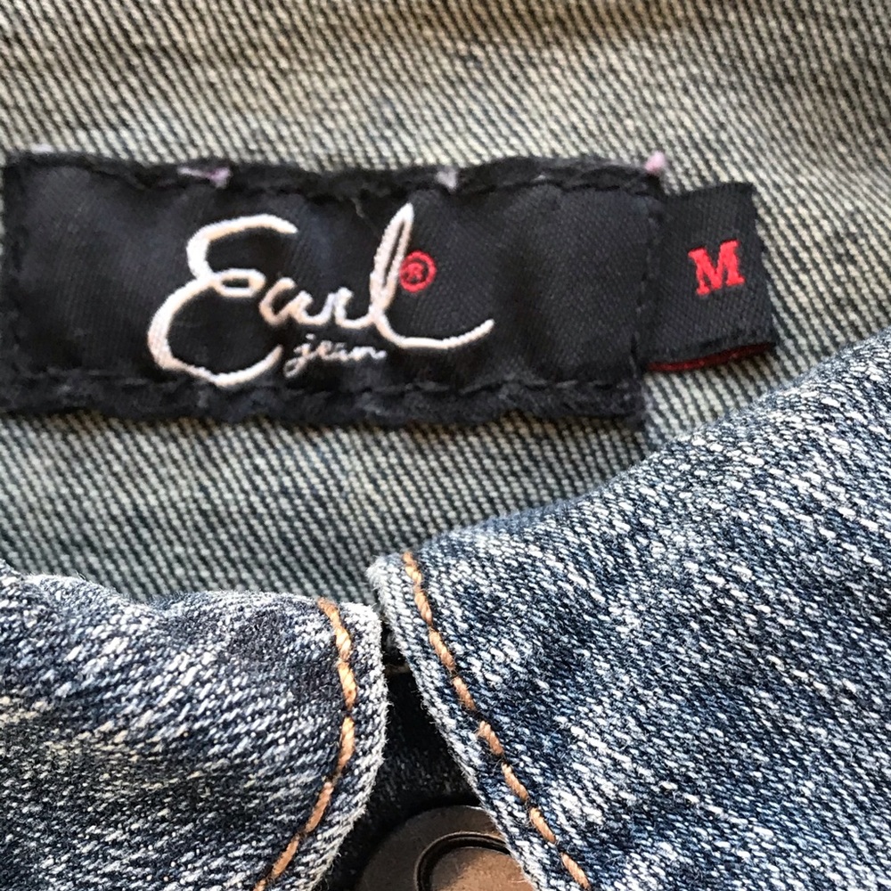 Earl Jean factory distressed denim jacket - Picture 5 of 6